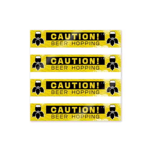 Caution! Beer Hopping 注意書き Sticker