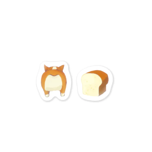 コーギーと食パン Sticker