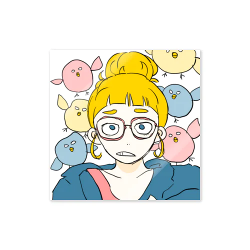 眼鏡女の子 Sticker