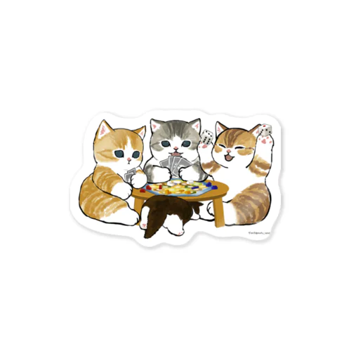 ボードゲームであそぶ猫 Sticker