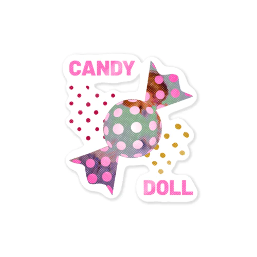 キャンディドール オン ピンク - Candy Doll on Pink Sticker