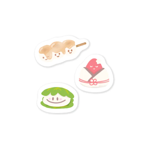 和菓子セット たべものステッカー Sticker