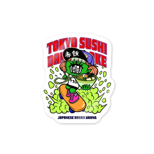 ラーメンゴリ押し　宇宙人ステッカー Sticker
