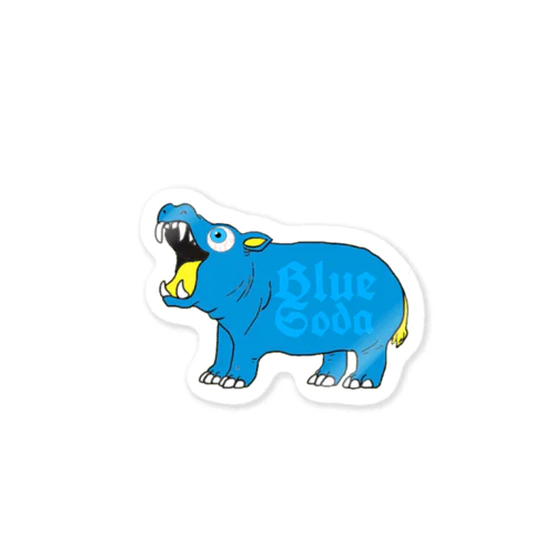 Hippopotamus Sticker (Blue Soda) Sticker