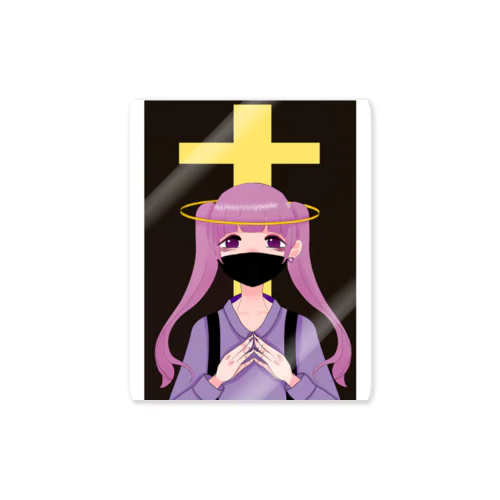 地雷ちゃんと十字架 Sticker