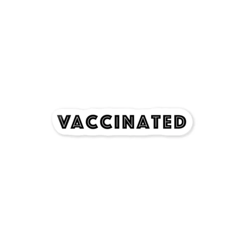 ワクチン接種済 VACCINATED　- black ver. 01 - ステッカー