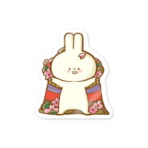 うさぎの花札・幕 Sticker