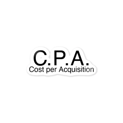 C.P.A Cost per Acquisition White ステッカー