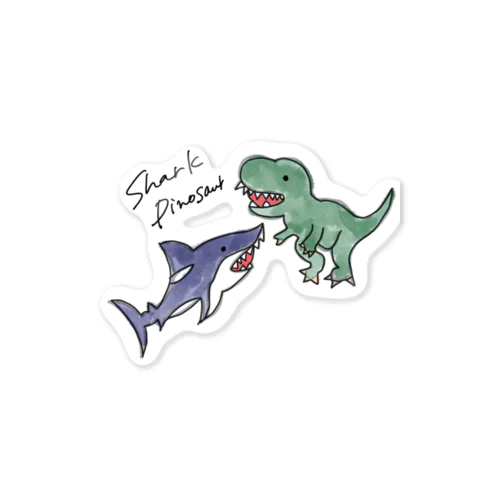 サメVS恐竜 ステッカー