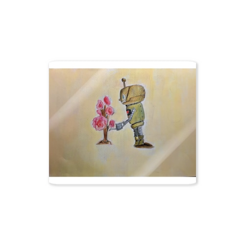 文明ロボット　桜の水やり。 Sticker
