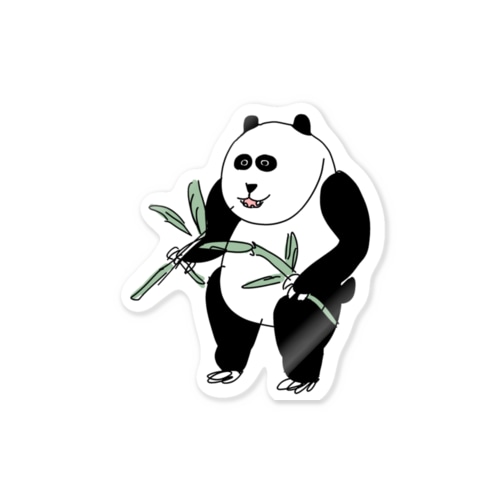 笹をへし折るパンダ Sticker