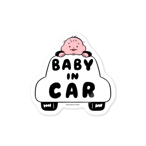 ベイビーインカー/BABY IN CAR(black&white) Sticker