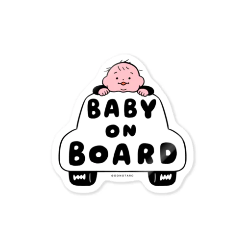 ベイビーオンボード/BABY ON BOARD(black&white) Sticker