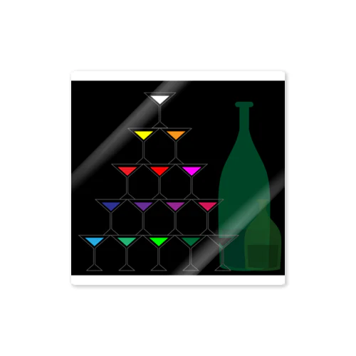 15色のお酒と謎のビンたち(泡無し) Sticker