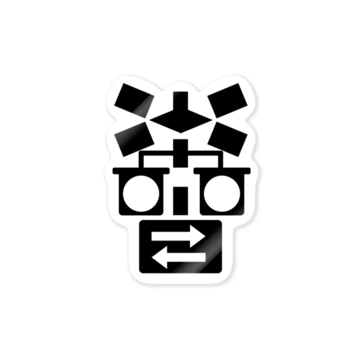 モノクロ全方位型踏切 Sticker