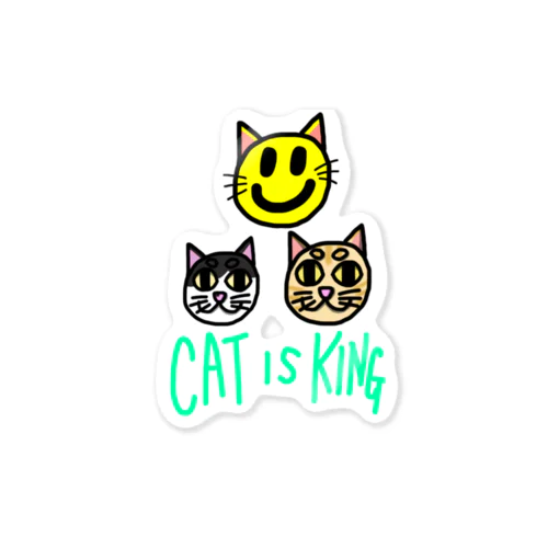 CAT IS KING ステッカー Sticker