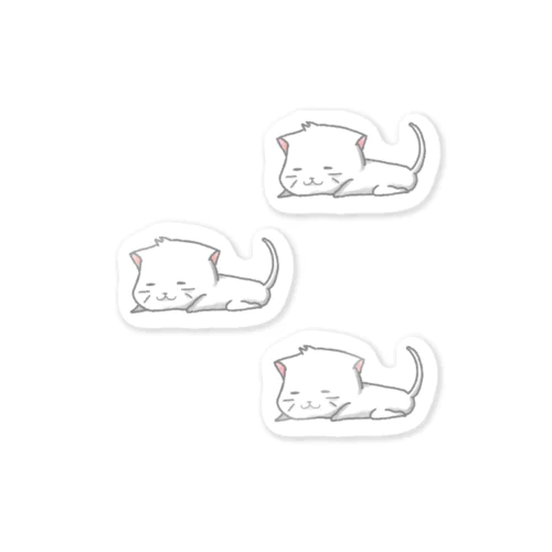 だるいねこ(小さいの３枚) Sticker