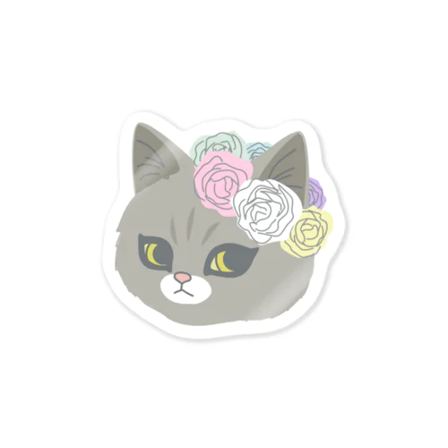 　Fam& 花と猫 Sticker