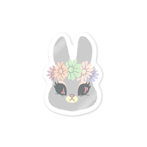Fam& 花とうさぎ Sticker