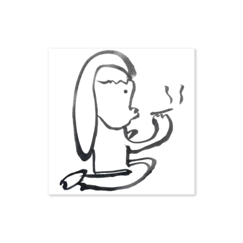 タバコを吸う女 Sticker