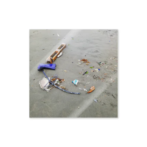 海辺のゴミ ステッカー