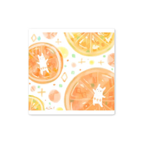 フレフレ、フレッシュ🍊(白い生き物) Sticker