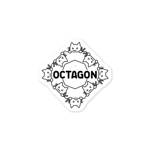 OCTAGON CAT Sticker