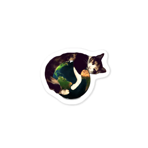 三毛猫の地球 Sticker