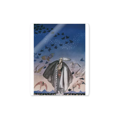 カイ・ニールセン《魔法の笛を吹く若い兵士と集まる鳥の群れ》 Sticker