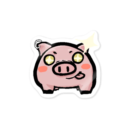 限界を超豚(こえぶた)ステッカー Sticker
