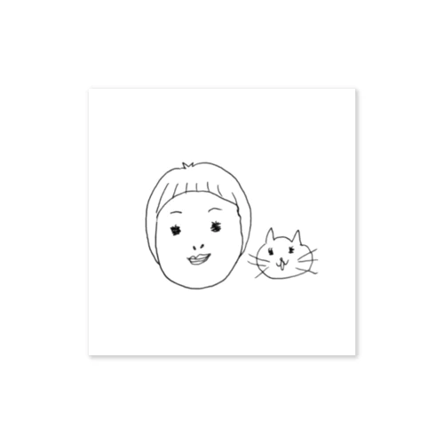 モヤシとネコ Sticker