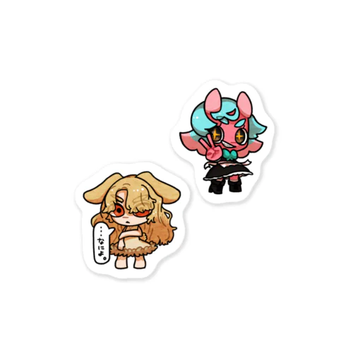 アルビノウサギとクリオネ Sticker