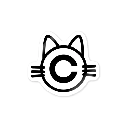 猫務庁ロゴ（黒） Sticker