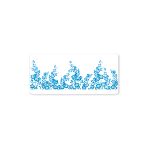 咲き乱れる青い花 デルフィニウム Sticker