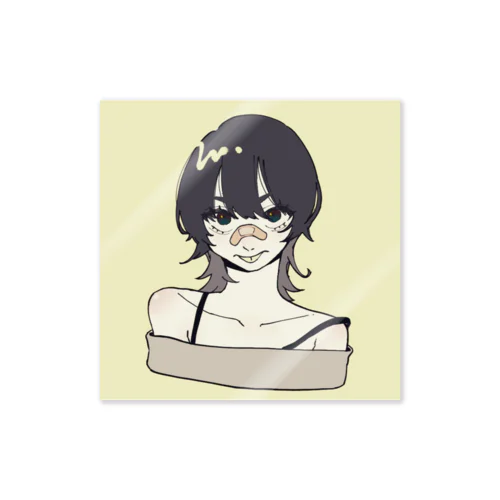 ウルフ髪の女の子 Sticker