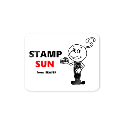 STAMP SUN　モノクロ ステッカー