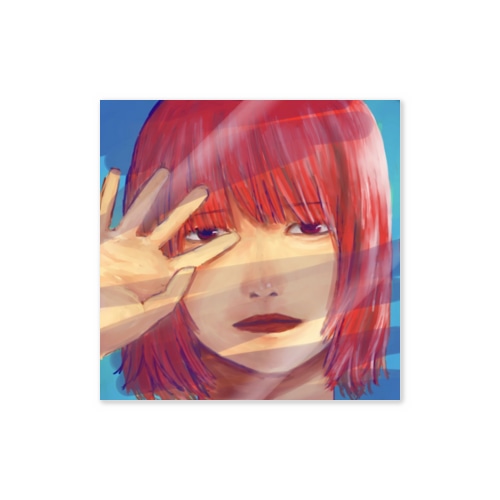 赤髪の女の子ステッカー Sticker