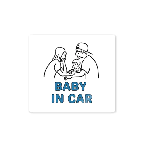 baby  in  car 스티커