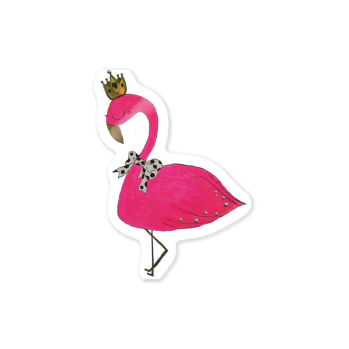 flamingo pink 👑王冠 ステッカー