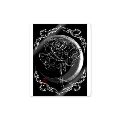 Moon-rose_silver Sticker