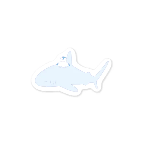 おやすみサメさんとぺんぎん(ツートン) Sticker