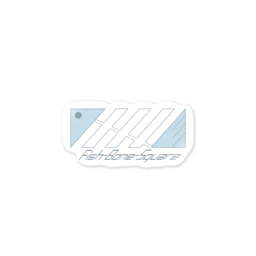 Fish-Bone-Square Sticker