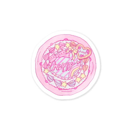 happy sweet cake ステッカー Sticker