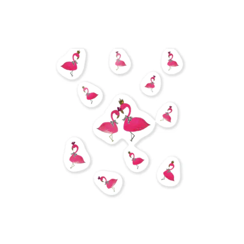 flamingo PINK LOVE ステッカー