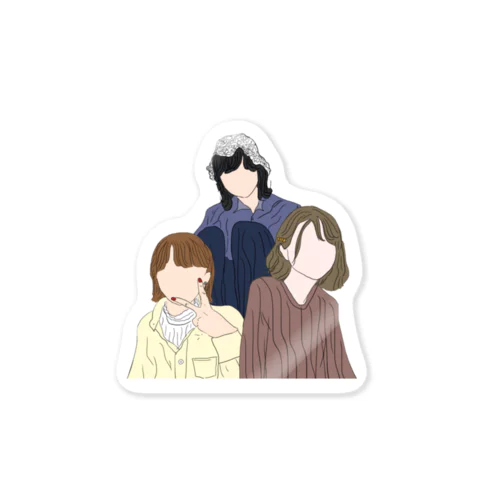 地元の友達シリーズ 3人ver.③ Sticker