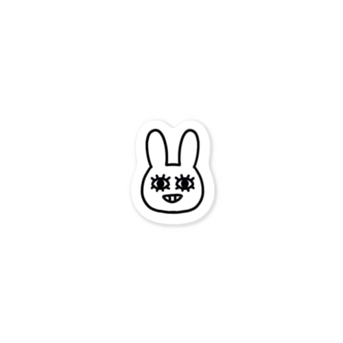 poker face rabbit Sticker
