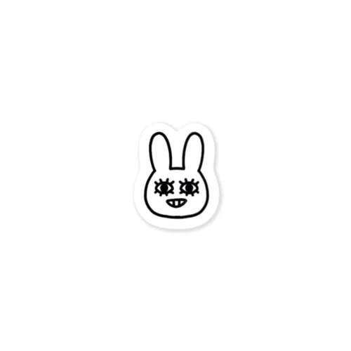 poker face rabbit ステッカー