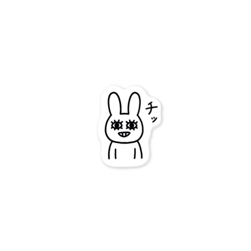 poker face rabbit Sticker