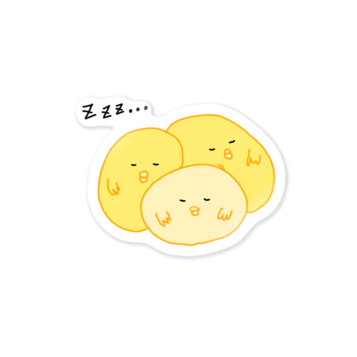 みんなで寝るひよこ Sticker