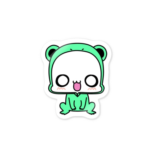 白くまパンダ  カエルになったよ!! Sticker